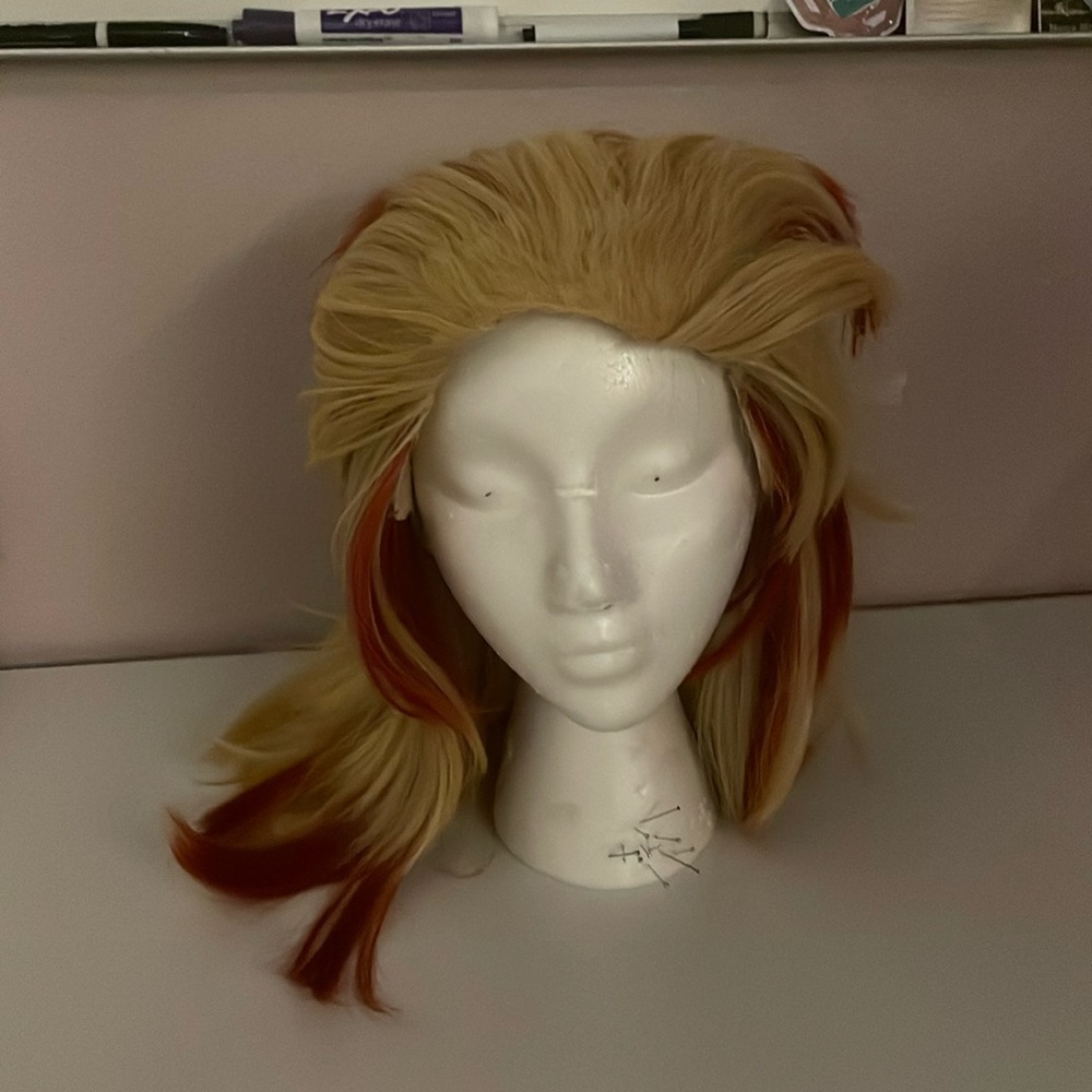 Blonde Wig with Red Highlights - Flame Kyōjurō Rengoku inspired.